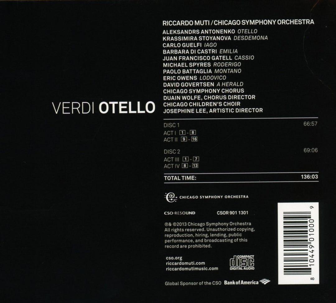 Verdi: Otello, Audio-CD