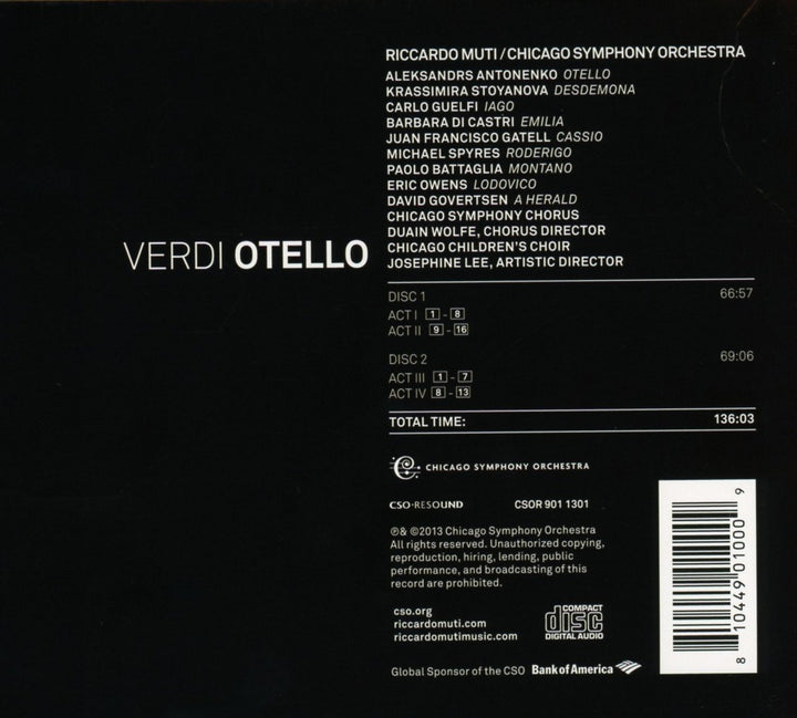 Verdi: Otello, Audio-CD