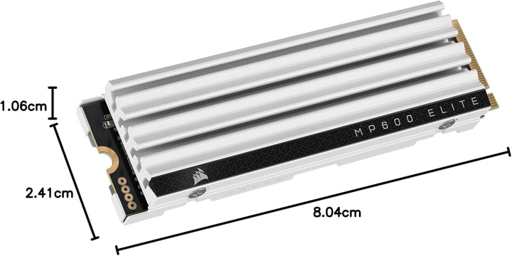 Corsair MP600 Elite 2TB M.2 PCIe Gen4 x4 NVMe SSD - Optimiert für PS5 - Inklusive Kühlkörper - M.2 2