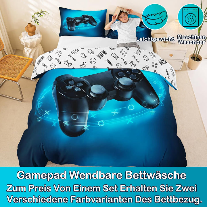 Teens Spiele Bettwäsche-Set, Kinder Gamepad Tröster Startseite Satz 200X200, Moderne Vr Spieler Bett