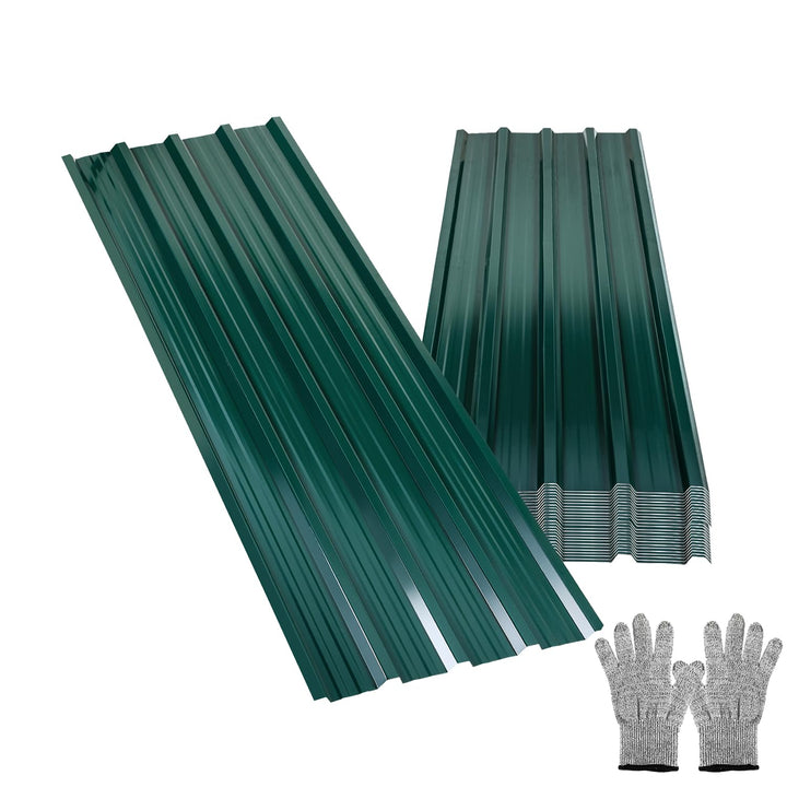 12x Trapezblech 129 x 46 cm, 7 m² Dachblech Profilblech Wellblech aus verzinktem Stahl, 0,25 mm Dach