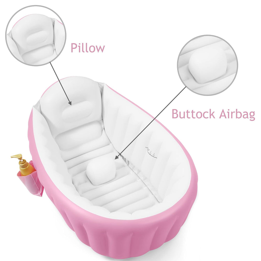 PandaEar Aufblasbare Badewanne Baby, Säuglings Kinder Badewanne mit Luftpumpe, Reise Tragbare Babyba