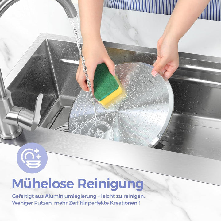 Tortenplatte Drehbar, Ohuhu Drehbare Tortenplatte 30 cm, Aluminiumlegierung Tortenständer Drehteller