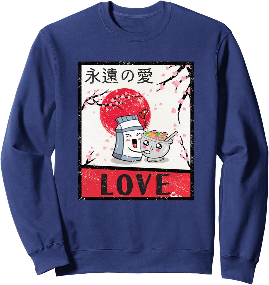 Niedlich Kawaii Essen Frühstück Japanisch Anime Manga Fan Sweatshirt