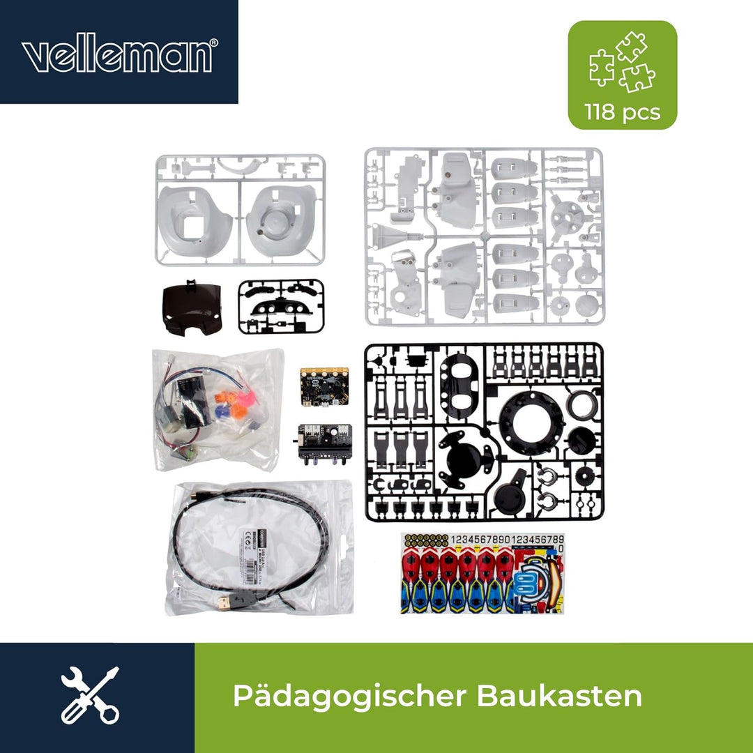 Velleman KSR20 Bauroboter Tobbie II inklusive Motor, Infrarotsensor und Klingel für