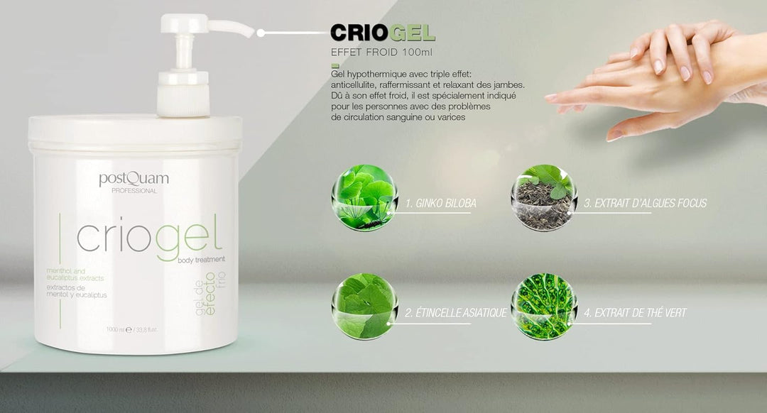PostQuam - Criogel | Anti Cellulite Gel mit Kühleffekt für Müde Beine, Straffendes und Reduzierendes