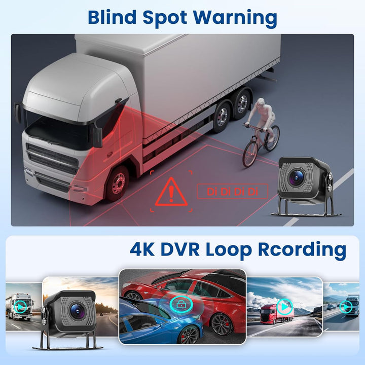 Hikity Rückfahrkamera Kabellos 7" HD Touchsreen mit 2 Rück Kamera mit Nachtsicht IP68 Wasserdicht+4K