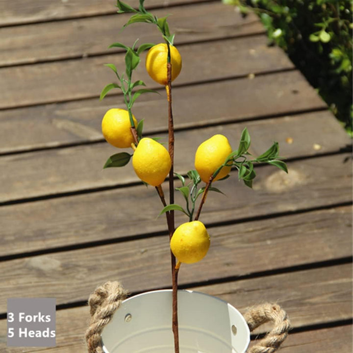 6 Stück 48,3 cm Zitronen-Dekoration, künstliche Zitronenzweige, schöne gelbe Zitronenzweige, Dekorat