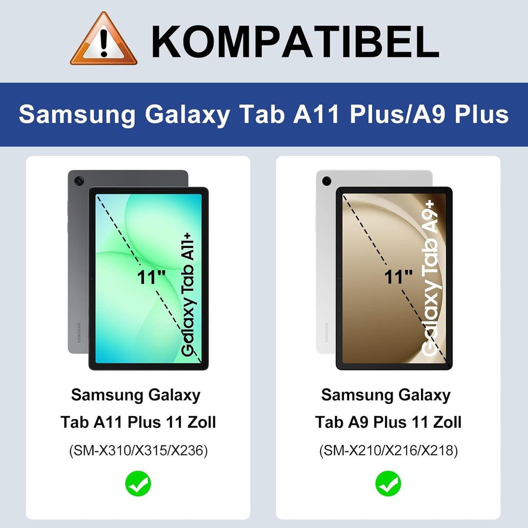 IVEOPPE Hülle mit Tastatur für Samsung Galaxy Tab A11 Plus 11 Zoll 2025, Tastatur für Samsung Teblet