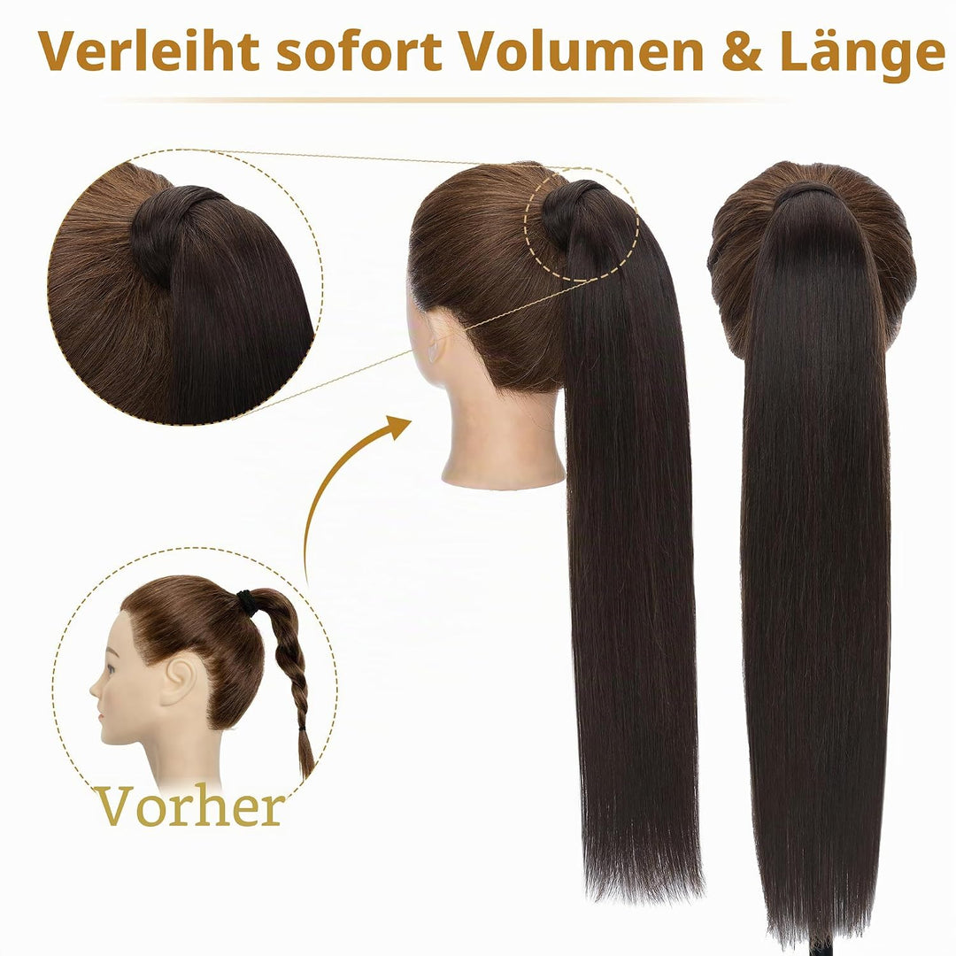 SEGO Clip in Ponytail Zopf Echthaar Pferdeschwanz Haarteil Extensions Haarverlängerung Pony Remy Hai