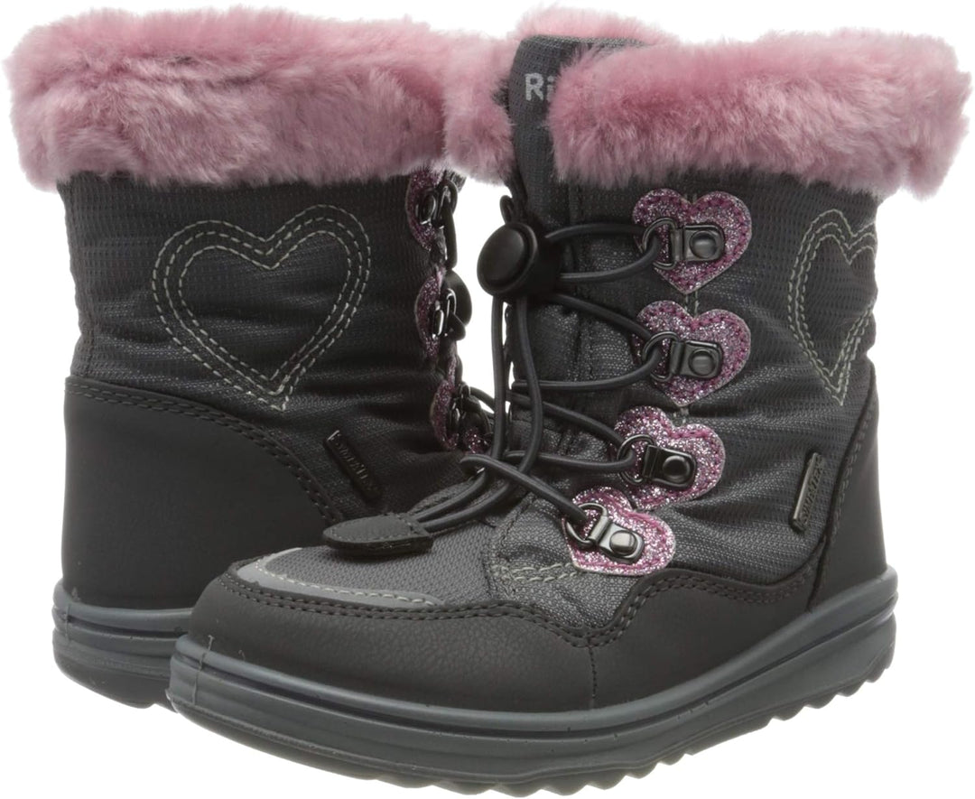 Richter Kinderschuhe Mädchen Winterstiefel Blau Freizeit 21 EU Grau Ash Powder 6302, 21 EU Grau Ash