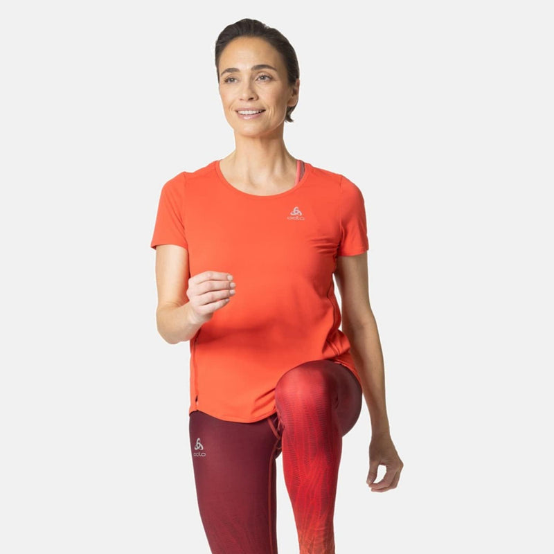 Odlo Damen Zeroweight Chill-tec_313871 Kurzarm Laufshirt XS Cayenne, XS Cayenne