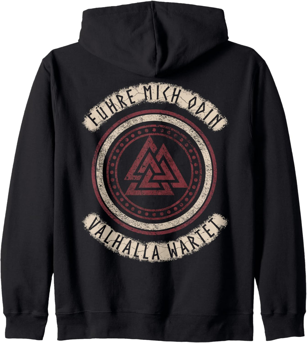 Führe Mich Odin Valhalla Wartet, Wikinger Runen Rücken Print Kapuzenjacke