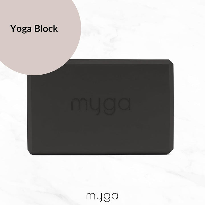 Myga Yoga-Starter-Set – Yogamatte, 2 Yoga-Blöcke und Yogagurt – Starter-Set mit Matte, 2 Steinen & M