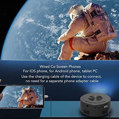 VBESTLIFE -Videoprojektor, Tragbarer LED-Projektor mit Gleichem Telefonbildschirm für Smartphone-Tab