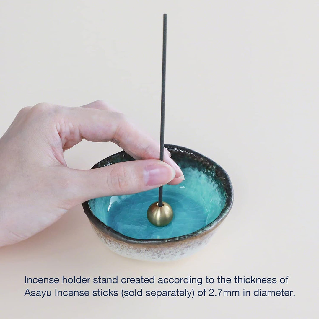 Asayu Japan Mini Räucherstäbchenhalter für Stäbchen 8.3cm, Traditioneller Made in Japan Keramik-Asch