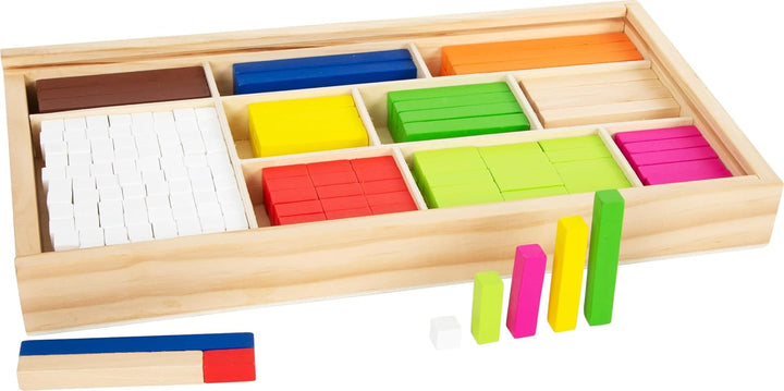 small foot Rechenstäbchen aus Holz, zum Erlernen des kleinen 1x1, 308 bunte Stäbchen in einer Box, a