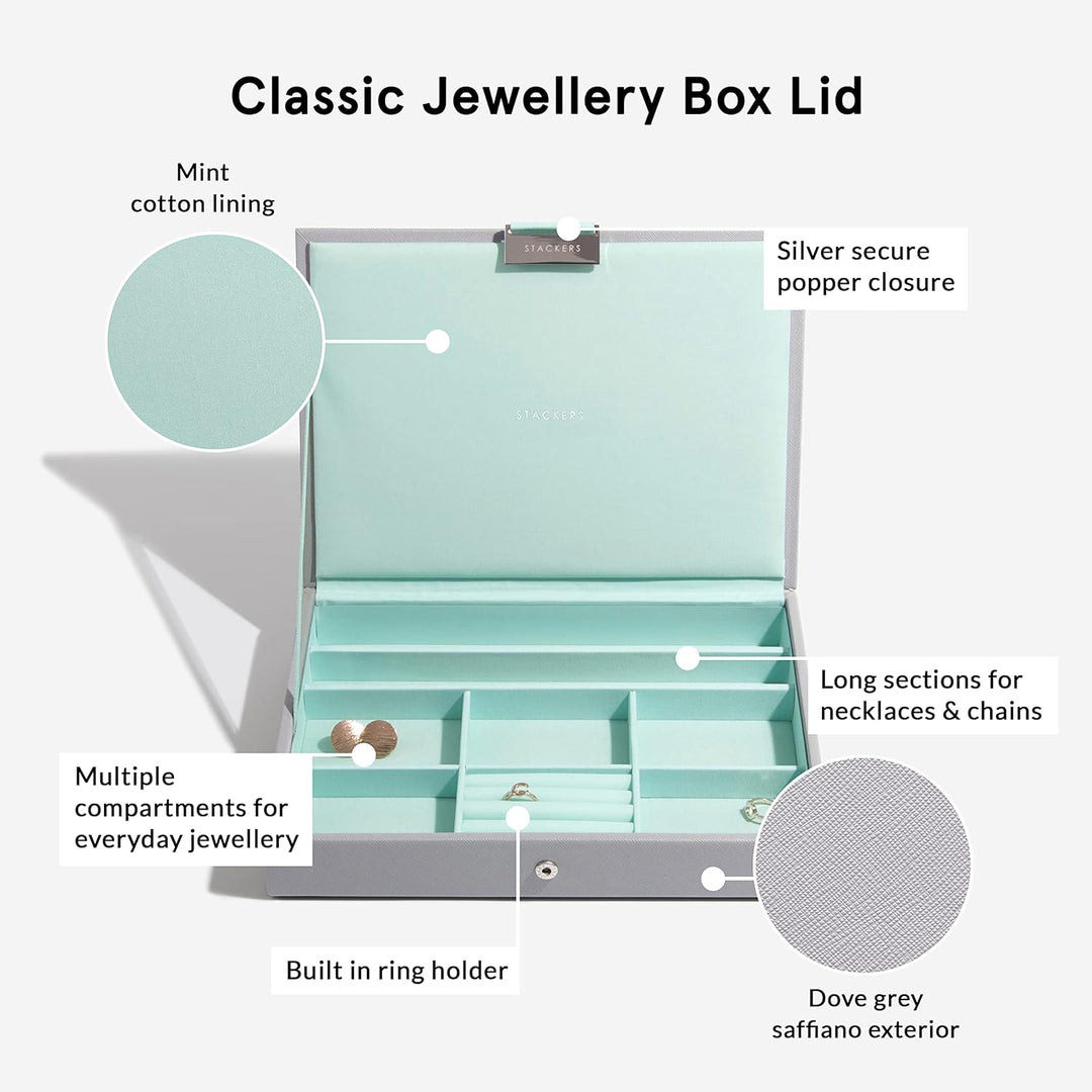 Stackers Grau & Mint Klassisch Schmuckschatulle - 2 Dove Grey/Mint, Dove Grey/Mint