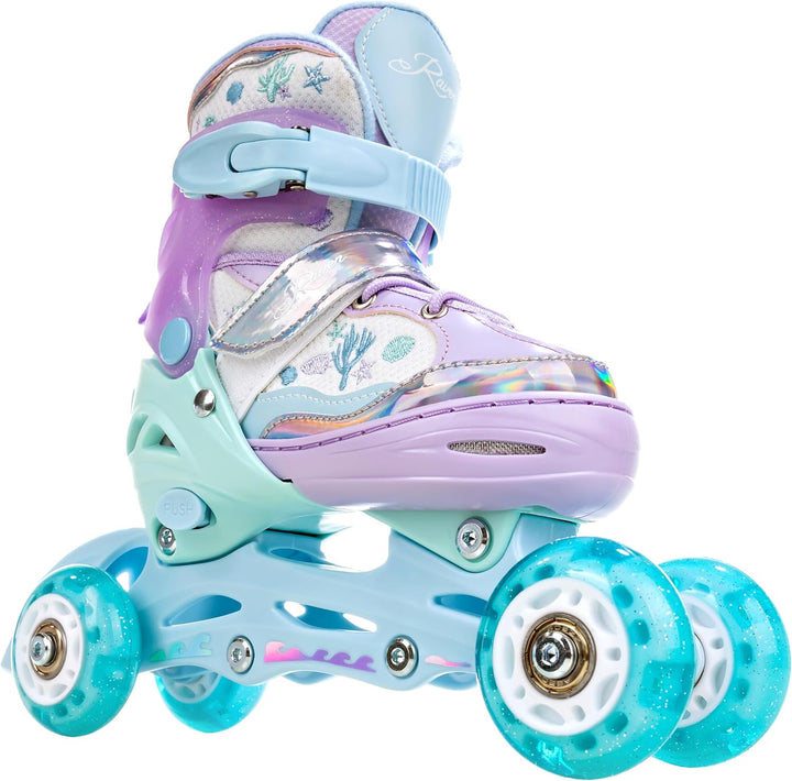 3in1 Inline Skates Inliner/Triskates/Rollschuhe Raven Lia/Loret verstellbar mit LED Leuchtrad 30-33