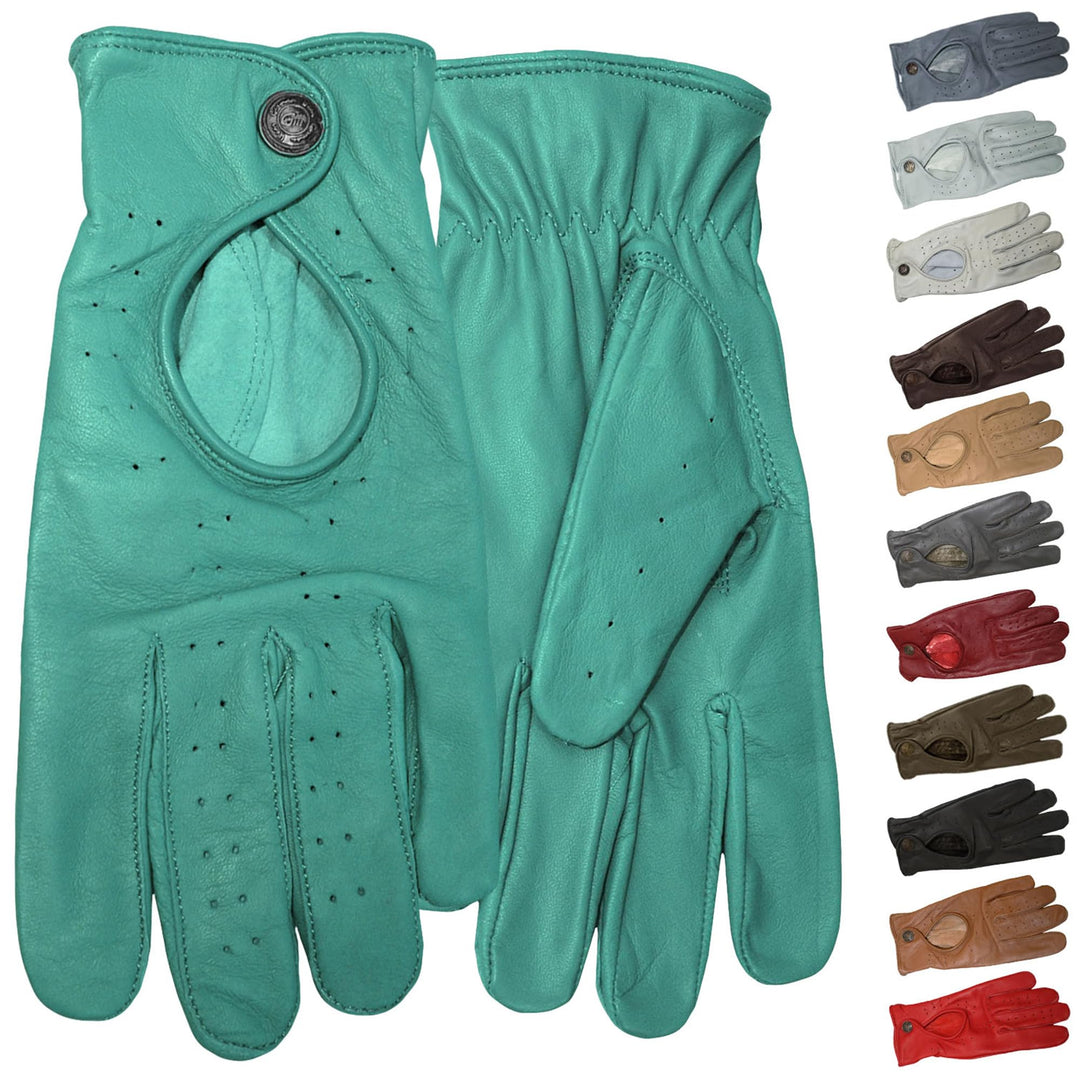 German Wear Unisex Driving Autofahrer-Handschuhe Lederhandschuhe 8=M Mintgrün, 8=M Mintgrün