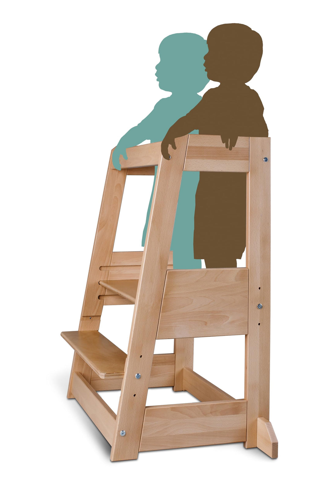 TiSsi® Lernturm Felix Geschwisterlernturm, Zwillingslernturm, Kindertritt, Holz