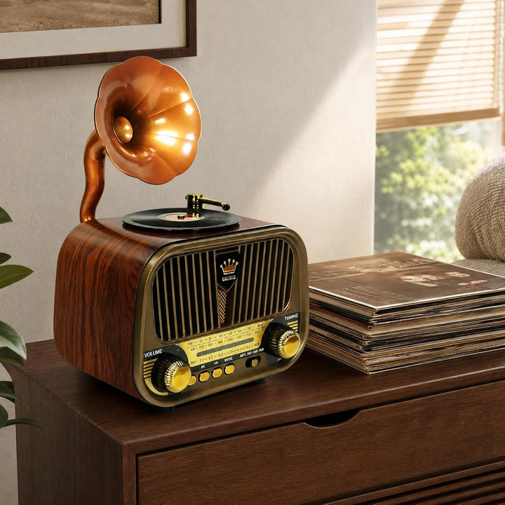 Tragbares Vintage Radio Bluetooth 5.4, mit Akku 1200 mAh, Bluetooth Radio mit USB TF AUX, Vintage Mu