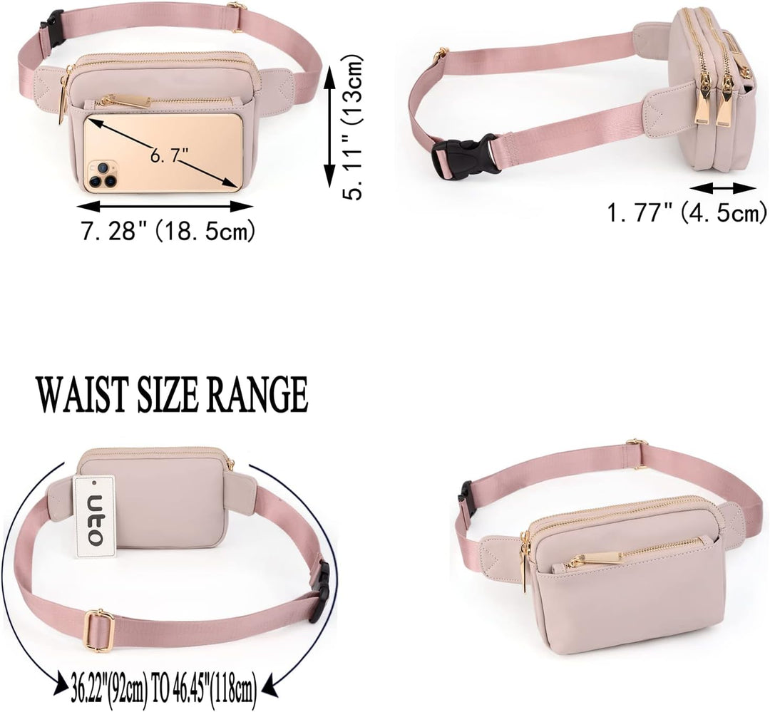 Geldbörse Damen Brieftasche UTO PU Leder Multifunktions Zip um Clutch für Handy 0759c Pu Rosa, 0759c