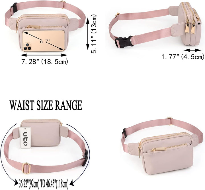 Geldbörse Damen Brieftasche UTO PU Leder Multifunktions Zip um Clutch für Handy 0759c Pu Rosa, 0759c