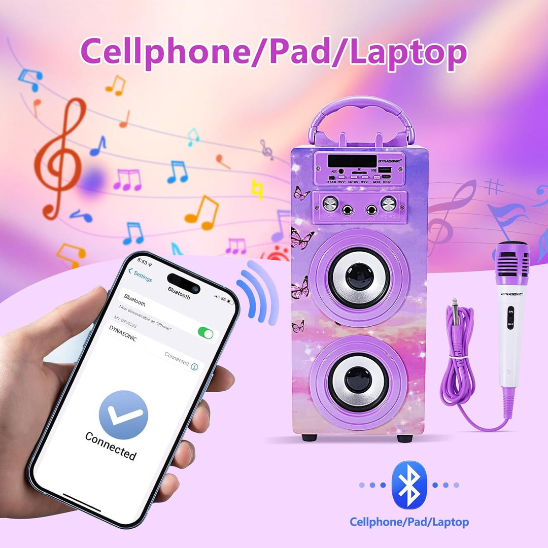 DYNASONIC (3º Generation Mikrofon Karaoke Spielzeug, ideal für originelle Geschenke für Kinder, Mädc