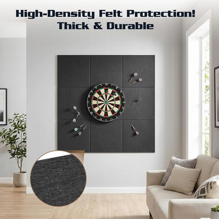 Dartscheibe Wandschutz,Dartmatte, 35,43 Zoll × 35,43 Zoll × 0,5 Zoll | 0,5 Zoll dick, selbstklebend,