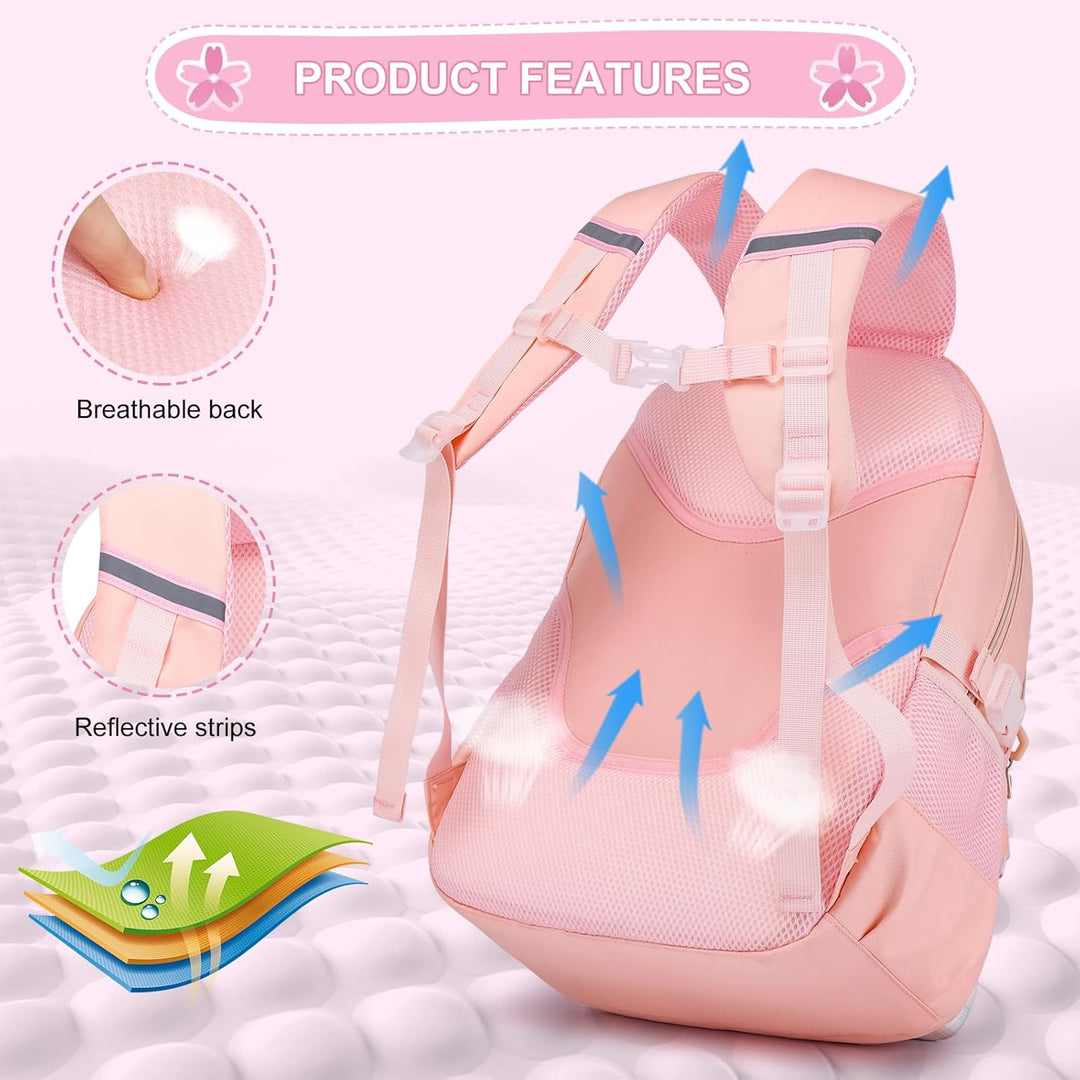 KEBEIXUAN Schulrucksack Mädchen | Cute Kinderschultasche 1. - 5. Klasse | Atmungsaktiv Wasserabweise