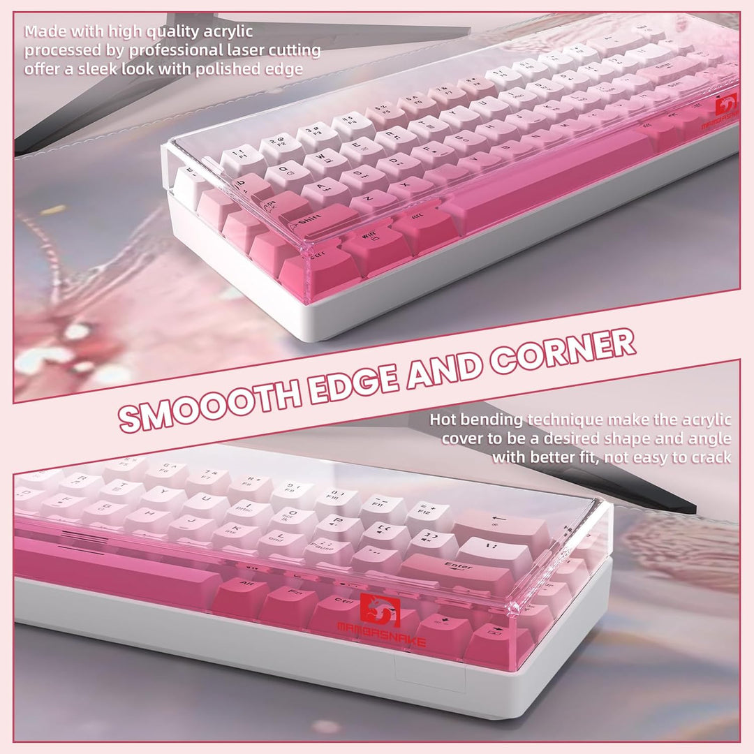 MAMBASNAKE Premium Acrylic 68-Key Keyboard Cover Dust Cover Waterproof Anti-Knock Clear Keyboard Cov