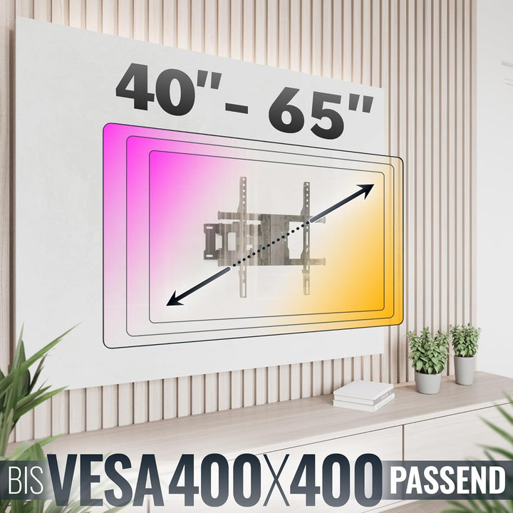 RICOO TV Wandhalterung Fernseher Schwenkbar Neigbar für 32-65 Zoll, Universal TV Halterung S7244, Fe