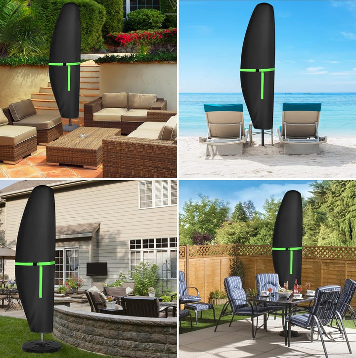 GEMITTO Sonnenschirm Schutzhülle mit Stab, Sonnenschirm Abdeckung 2 bis 4 M Grosse Ampelschirm Schut