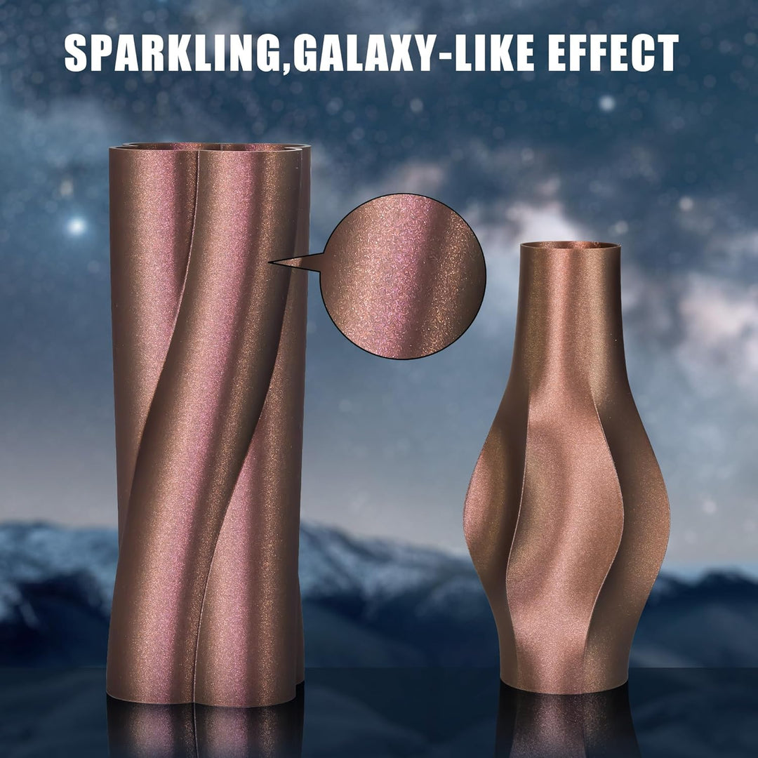 TINMORRY 4er Set Galaxy PLA Filament 1,75mm (je 750g 750g) für 3D-Drucker - Farbe: Magenta + Grün +