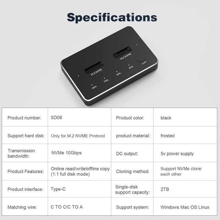 ZoraVson M.2 NVME und SATA SSD Adapter USB 3.1 Gen 2 10Gbps Adapter und Gehäuse für externe Festplat