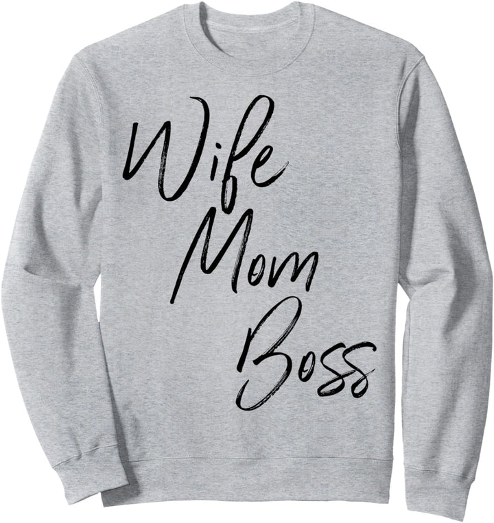 Wife Mom Boss - Mittertags Mom Life Spruch - beste Mama Sweatshirt