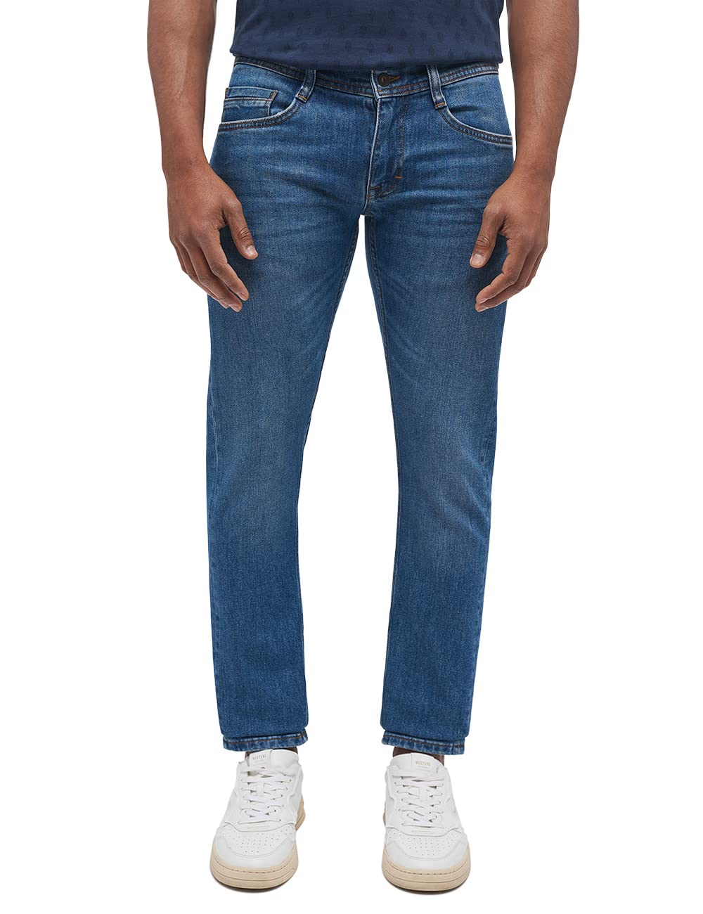 MUSTANG Herren Jeans Hose Style Oregon Tapered 32W / 30L Mittelblau, 32W / 30L Mittelblau