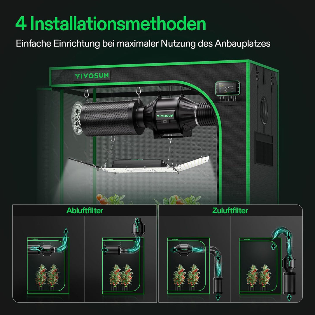 VIVOSUN Aktivkohlefilter 100mm Aktivkohlefilter Grow AKF Kohlefilter Geruchskontrolle mit Australisc