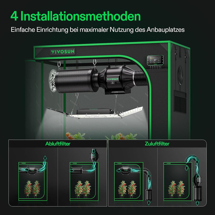 VIVOSUN Aktivkohlefilter 100mm Aktivkohlefilter Grow AKF Kohlefilter Geruchskontrolle mit Australisc