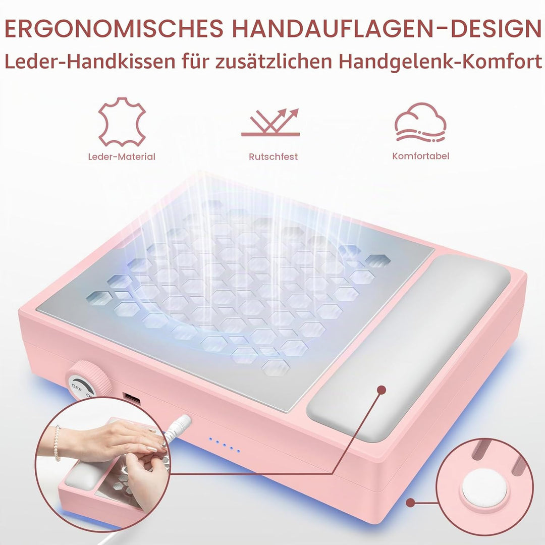 Madenia Professionell Staubabsaugung für Nägel - 56W Leistungsstark Nagelstaubsauger mit 2 Filters u