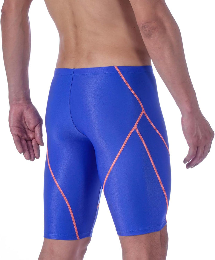 MY KILOMETRE Herren Jammers Lang Badehose Schwimmen Badeanzug Jammer, Hell, Blau S