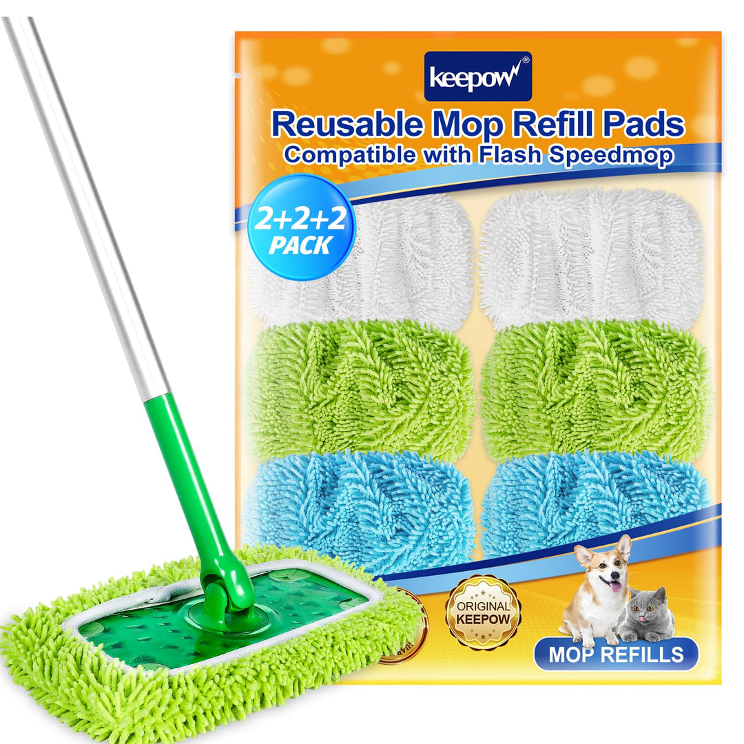 KEEPOW für Swiffer Bodenwischer 30 cm, Mikrofaser-Tücher für Swiffer Feuchte Bodentücher, Ideal für
