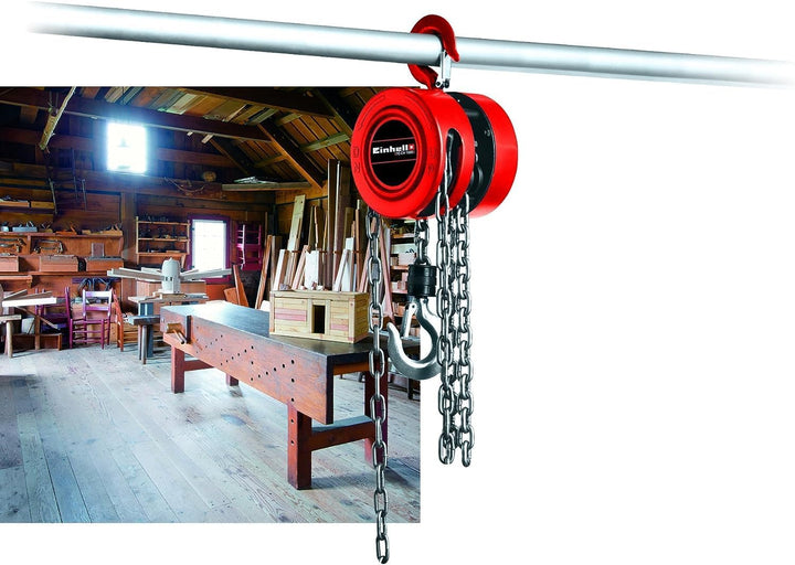 Einhell Kettenflaschenzug TC-CH 1000 (max. 1.000 Kilo auf max. 2,5 m Hubhöhe, robustes, geschlossene