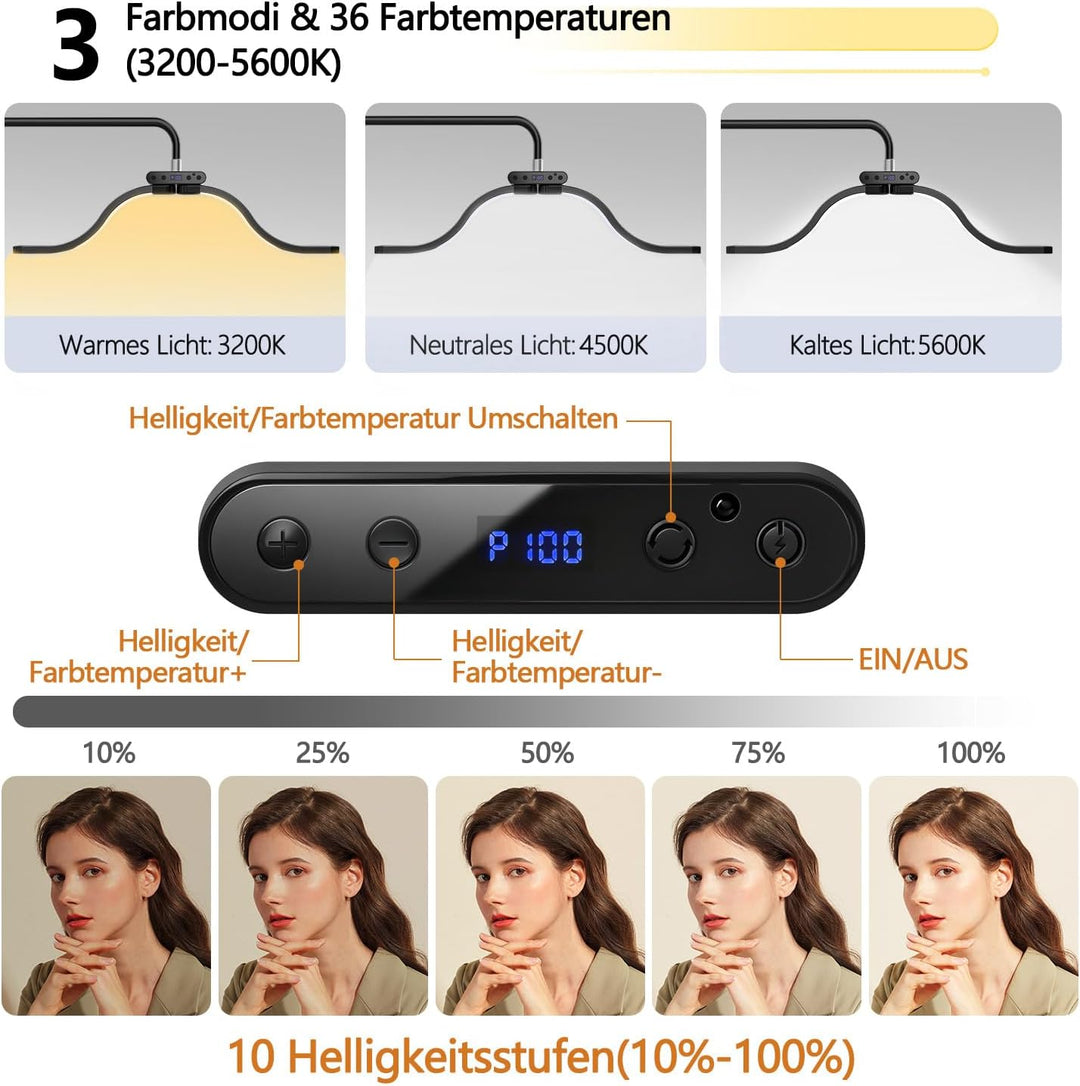 Wimpern Lampe für Wimpernverlängerungen mit Telefonhalter, Tätowierer, Nageltechniker – kühle, LED B