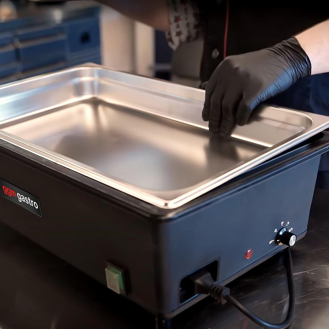 GGM Gastro | CDH11100E | Elektro Chafing Dish - GN 1/1 - mit Deckel - Schwarz