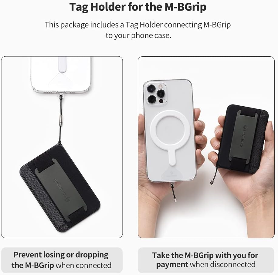 Sinjimoru Rutschfester Magnetischer Handy Kartenhalter mit Fingergriff, Kreditkartenetui kompatibel