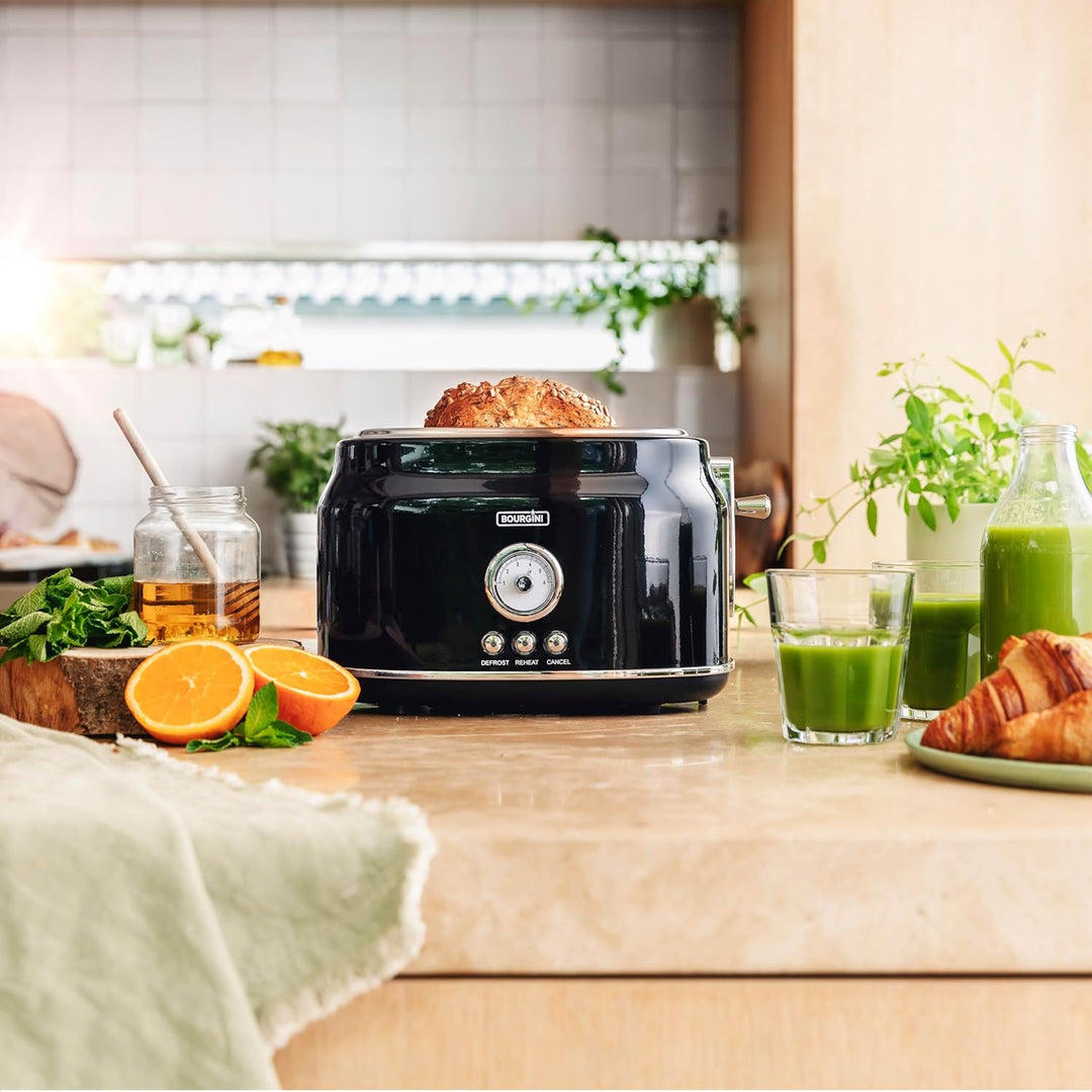 Bourgini Retro 2 Double Slot Toaster 815w One Size