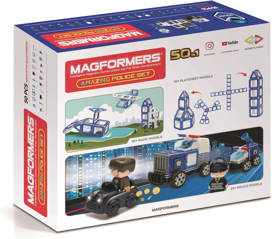 MAGFORMERS GmbH 278-55 Magformers Amazing Police Set 50T, bunt
