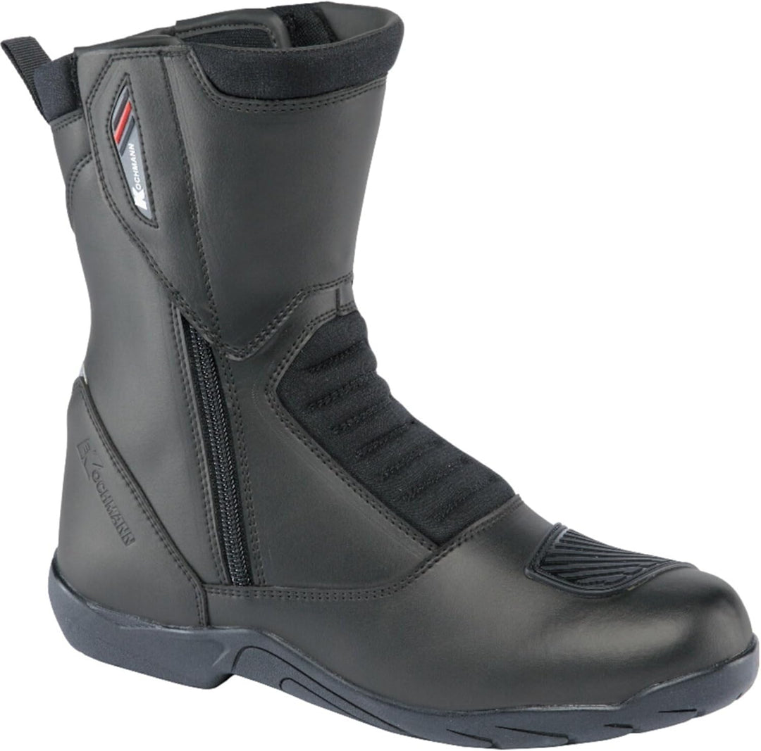 Kochmann Tourino schwarz Motorradstiefel CE Leder wasserdicht Hipora langer Reissververschluss, 38 S